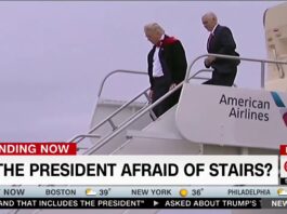 trump afraid of stairs