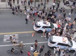 nypd officers ram protesters